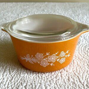 Pyrex Corningware Butterfly Gold #473B Cinderella Casserole Baking Dish 1 qt Vtg